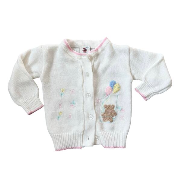 Vtg 1990s Snuggle Alert Infant Sweater Cardigan 12M - Picture 1 of 6